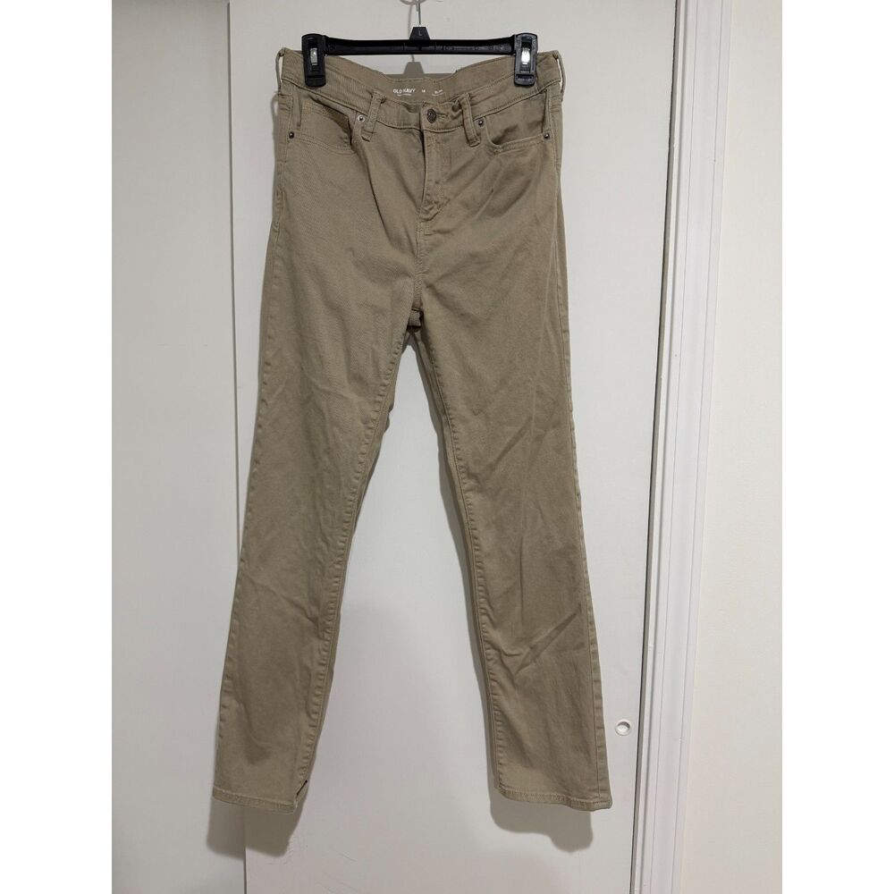 Old Navy Khaki Beige Straight Leg Stretch Denim Jeans Pants Size 10